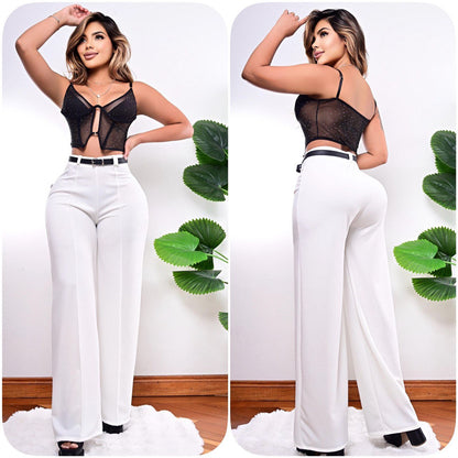 PANTALÓN FORMAL CON CORREA LUNA