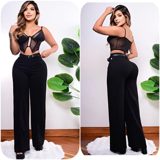 PANTALÓN FORMAL CON CORREA LUNA